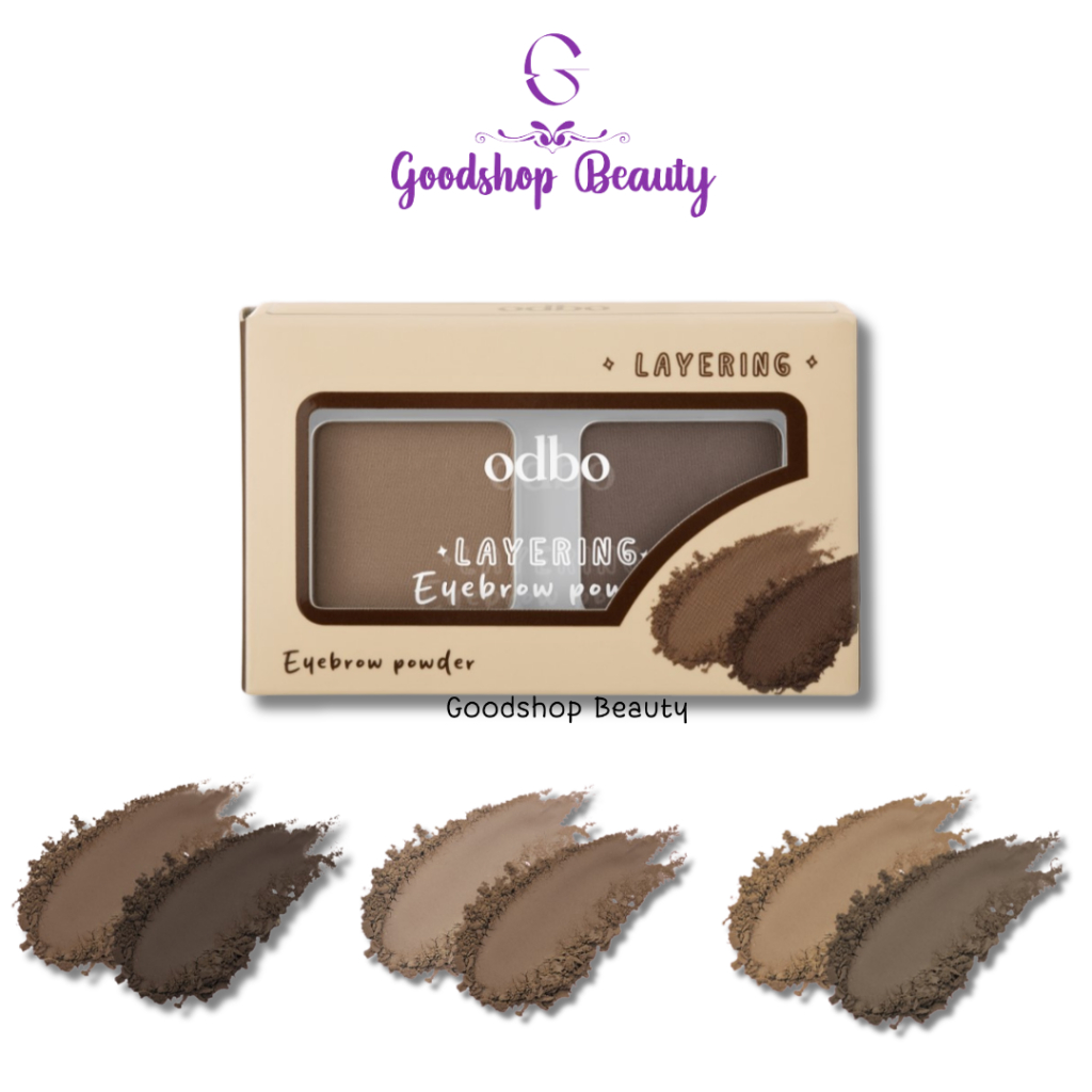 Odbo Layering Eyebrown Powder od7018 พาเลทเขียนคิ้วแบบชนิดฝุ่น เลเยอร์ริ่ง อายบราว พาวเดอร์