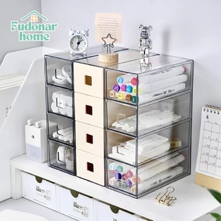 Fudonar กล่องเครื่องประดับ กล่องอะคริลิคกันฝุ่น ขนาดใหญ่ จัดระเบียบโต๊ะเครื่องแป้ง สินค้าพร้อมส่ง