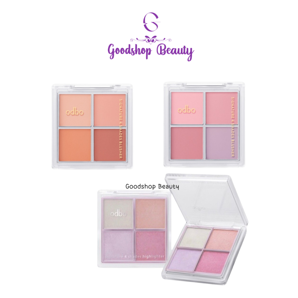 ODBO SIGNATURE 4 SHADES BLUSHER 10g. โอดีบีโอ ซิกเนเจอร์ โฟร์ เฉดส์ บลัชเชอร์  OD1309 - OD1318