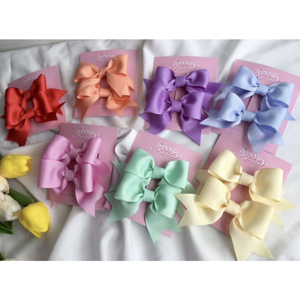 โบว์ติดผมไซส์น่ารัก สีหวานละมุน Handmade