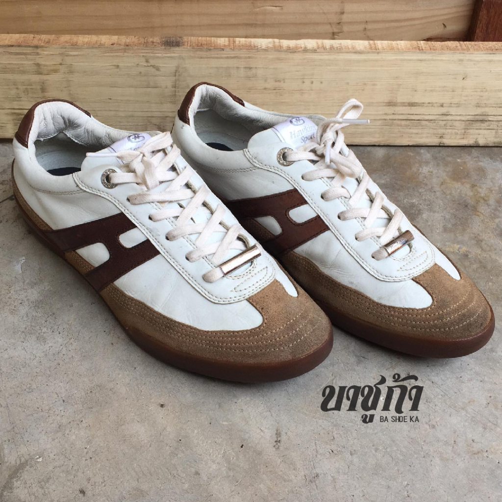 รองเท้าหนัง Hawkins /สีขาว-น้ำตาล /เบอร์ 42 EUR