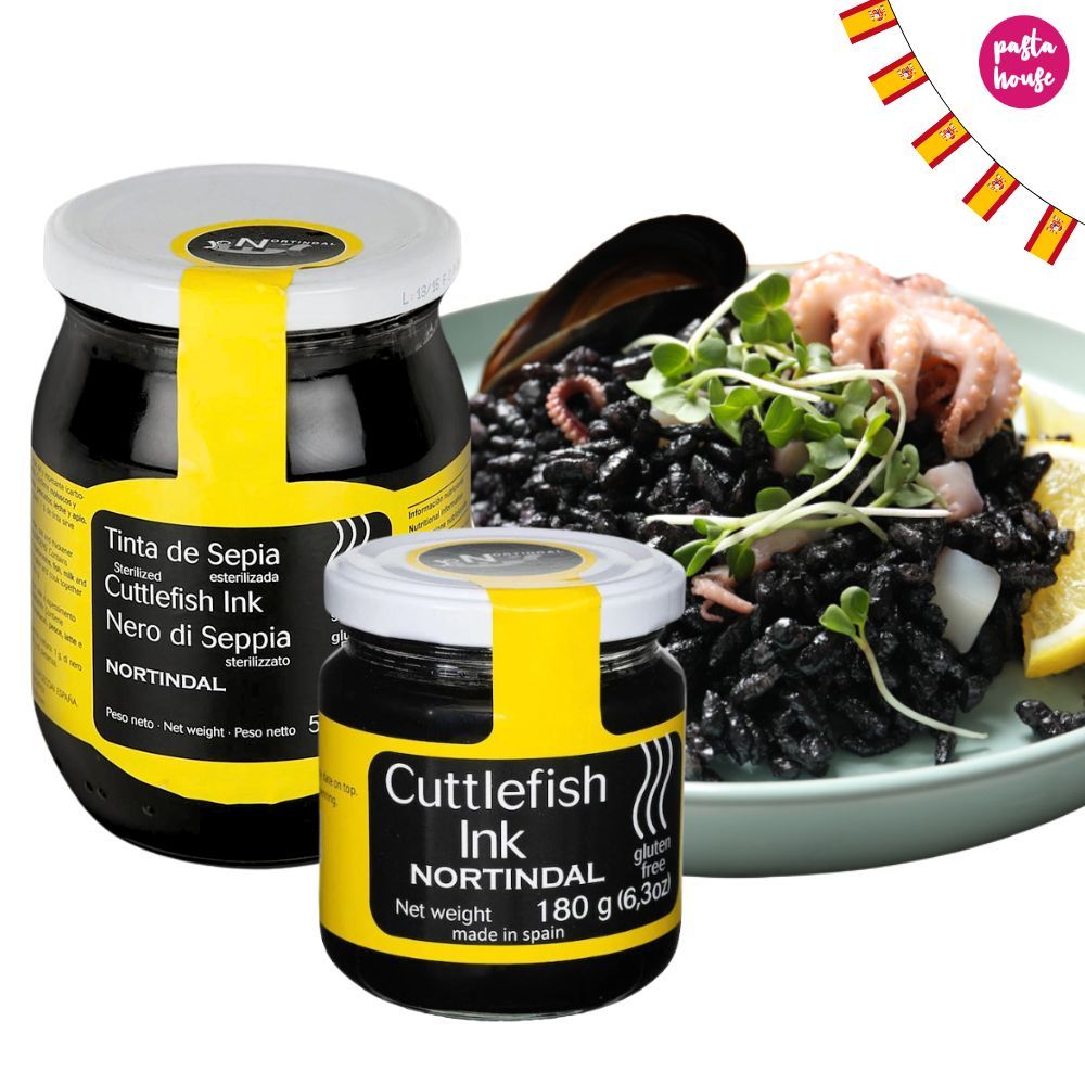 หมึกดำ ทำอาหาร ซอสหมึกดำ ดีหมึกดำ ธรรมชาติ Nortindal Squid Ink / Cuttlefish Ink (หมึกดำ) 500g