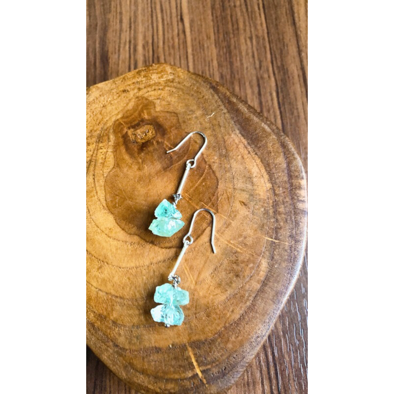 natural Aquamarine stone handmade unique design earrings💎💎💙