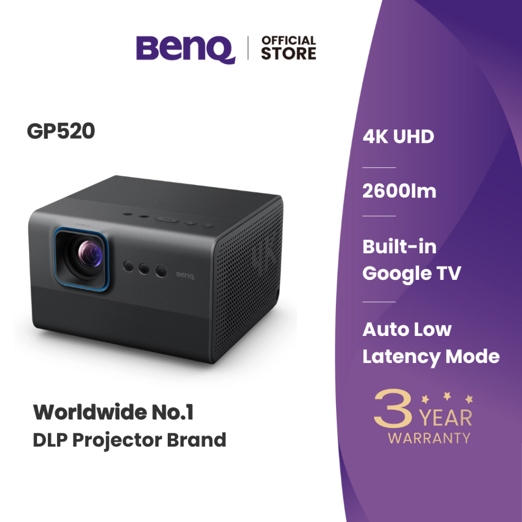 BenQ GP520 4K HDR 2600lm Home Entertainment Projector with Google TV (โปรเจคเตอร์ 4K)