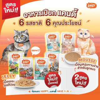 Kandy แคนดี้ อาหารเปียกแมว ไม่ใส่เกลือ ผลิตจากปลาเนื้อขาว ขนาด 70 กรัม