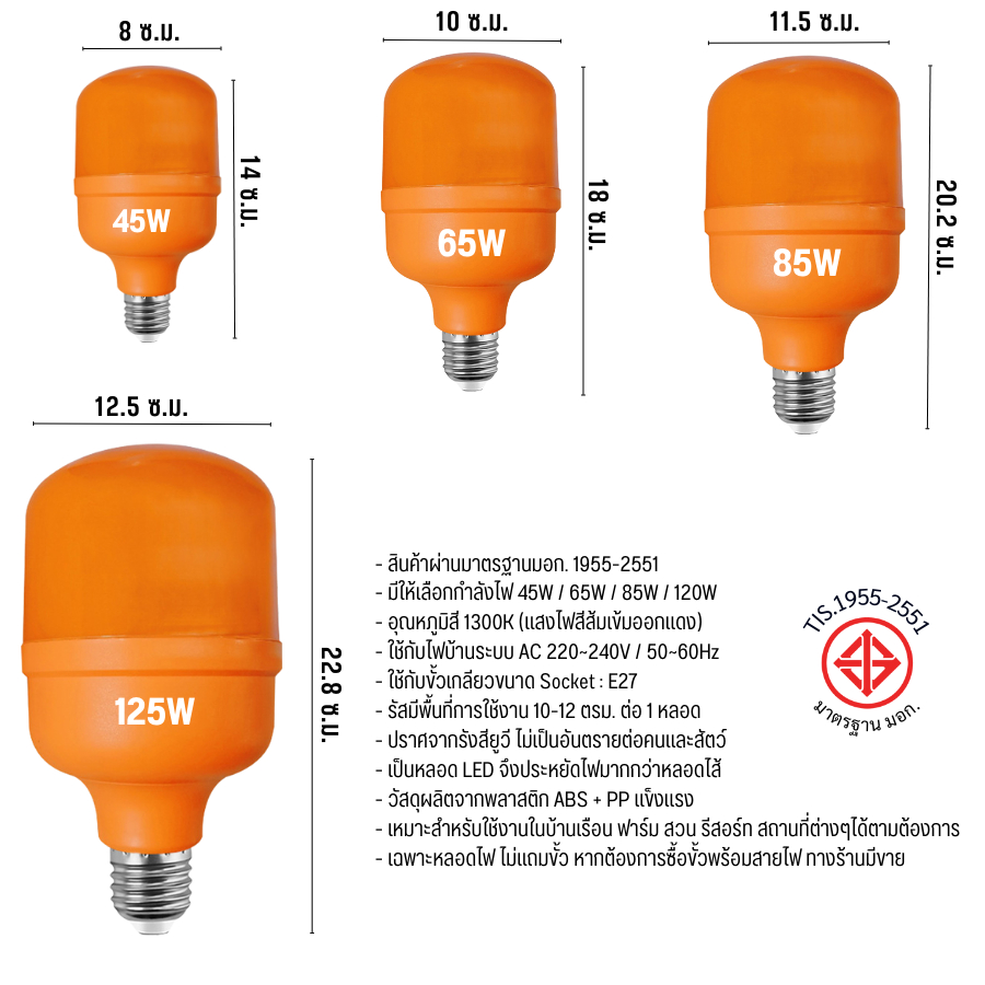 หลอดไฟ LED Anti-Mosquito 45W 65W 85W 120W หลอดไล่ยุง รูปที่ 8