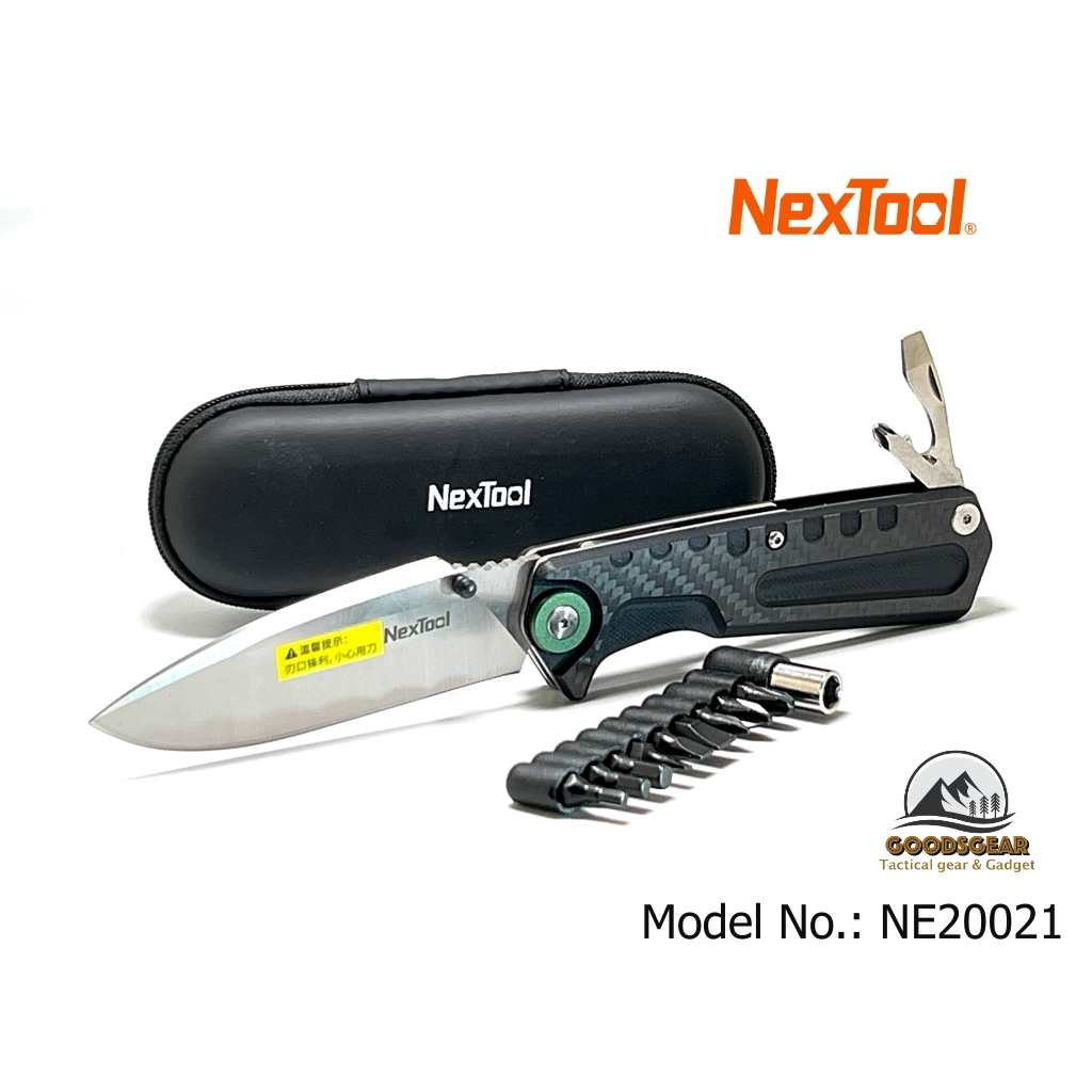 (พร้อมส่ง)NexTool Multi-functional Folding Knife มีดพับแบบป้องกันการโดนนิ้ว + หัวไขควงชนิดต่างๆ และกระเป๋าใส่
