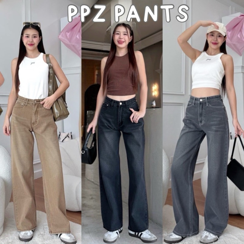 Baggy jeans👖กางเกงยีนส์ขากระบอกใหญ่ เอวสูง ผ้ายีนส์นิ่ม ไม่ยืด กางเกงยีนส์ผู้หญิง ป้าย Xoxo