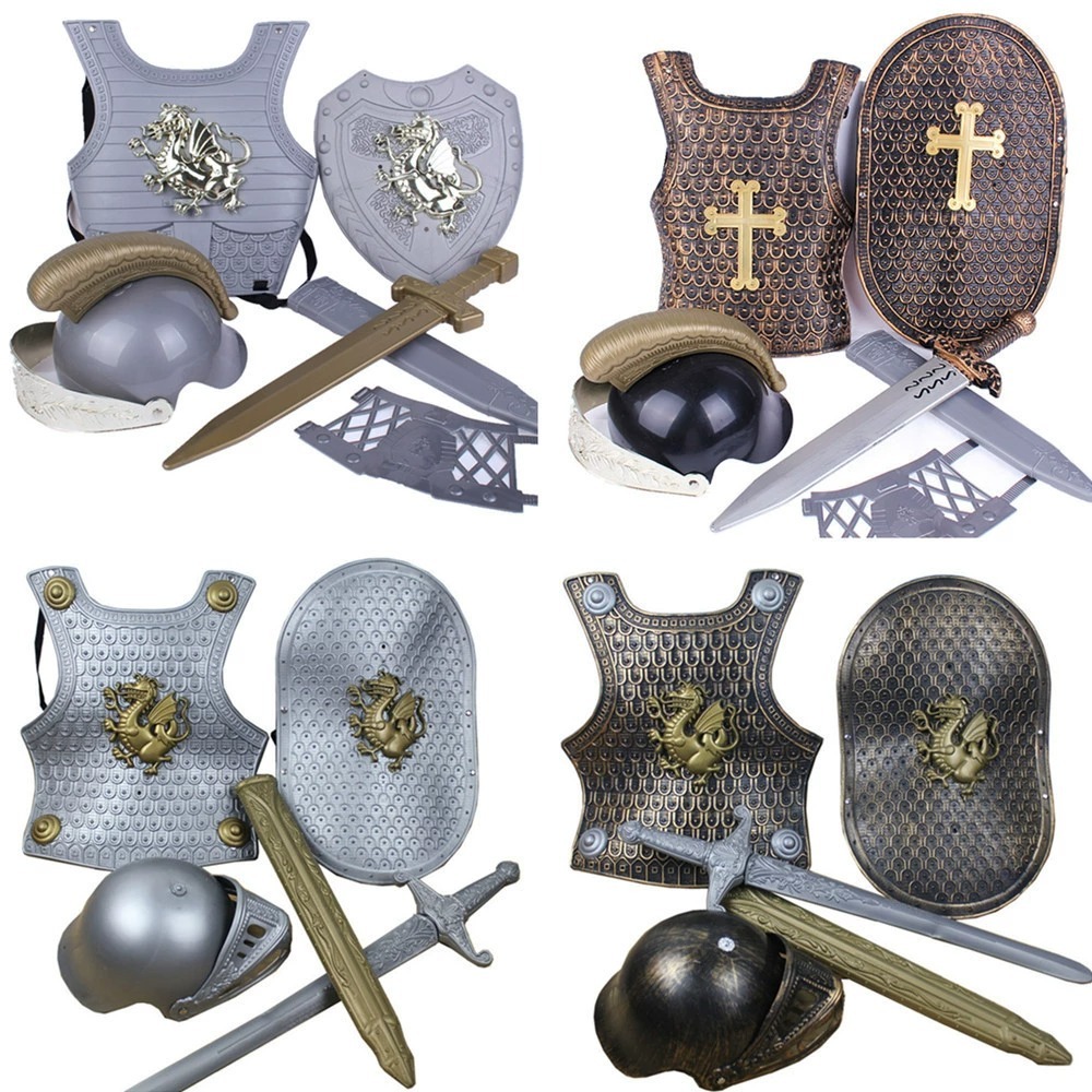 ชุดเกราะอัศวินมังกร 4 ชุดเกราะนักรบ 4 ชิ้น  Piece Armor Warrior Costume Set Knight Dragon Armor Set