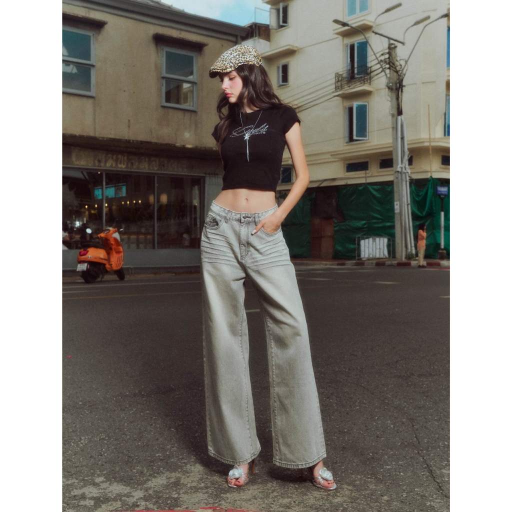 [ Vividvibe.co ] - Rust Retro Jeans กางเกงยีนส์ขายาววินเทจ