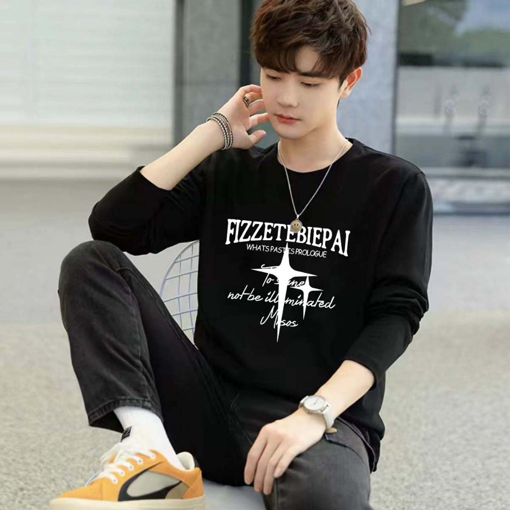 TL-886 เสื้อยืดแขนยาวผ้านิ่มเด้ง ผ้านุ่มมากมีให้เลือก2สี ขาว/ดำ