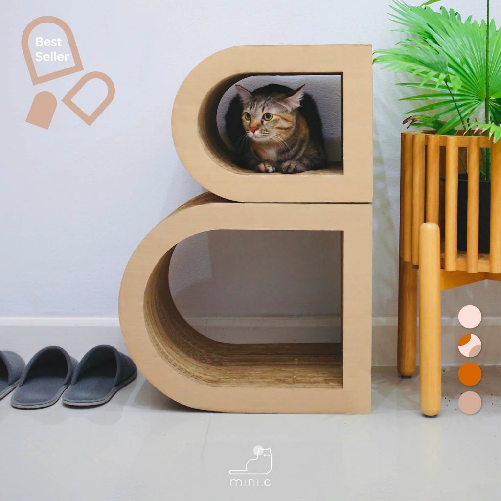 mini.c ที่ลับเล็บแมว รุ่น ARC Tan Set ที่ฝนเล็บแมว ของเล่นแมว บ้านแมว Cat scratcher