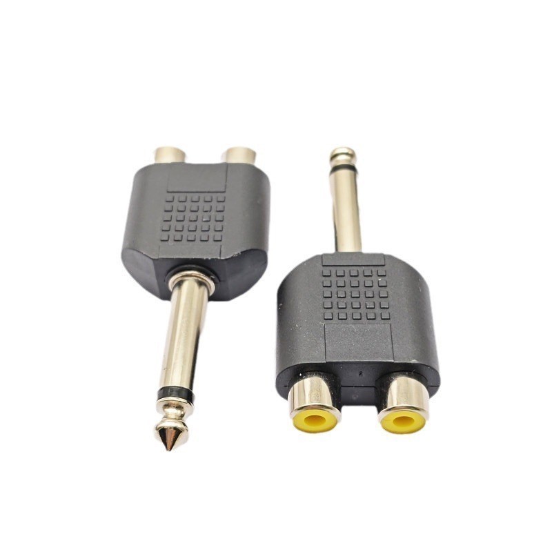 1-5ชิ้น >> jack mono to rca แจ็คแปลง 6.35 มม.ท้าย 2 RCA  2 ช่อง สำหรับต่อเครื่องเสียง มิกซ์ แอมป์ - รูปที่ 4
