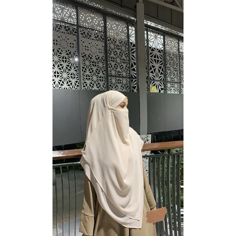 khimar(ผ้าคลุมชีฟองสวมสองชั้นปิดหน้าในตัวทรงฝรั่งเศษอาหรับ)