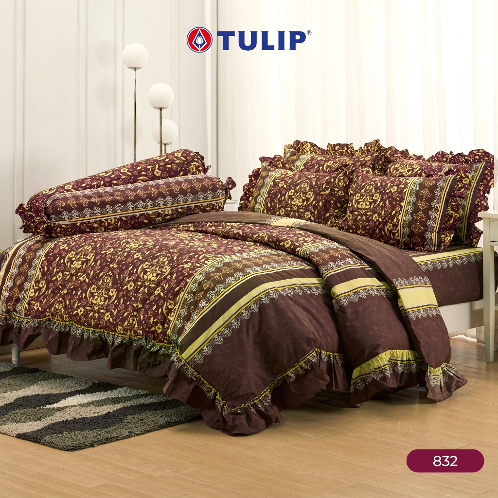 TULIP Cotton Mix พิมพ์ลาย 832 ชุดผ้าปูที่นอน ผ้าห่ม ผ้านวม พิมพ์ลายกราฟิกสวยงาม เนื้อผ้าหนาแน่น