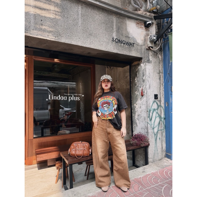 พร้อมส่ง         กางเกงยีนส์ขากระบอกใหญ่พิเศษ buggy jeansสีใหม่แม่ชม ราคา ถูกที่สุด ดีลบีเคเค แกลเลอรีภาพที่ 4