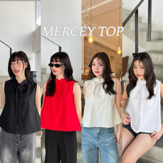 MERCEY TOP - เสื้อแขนกุดคอจีน ด้านหลังคอผูก สามารถสลับมาใส่ด…