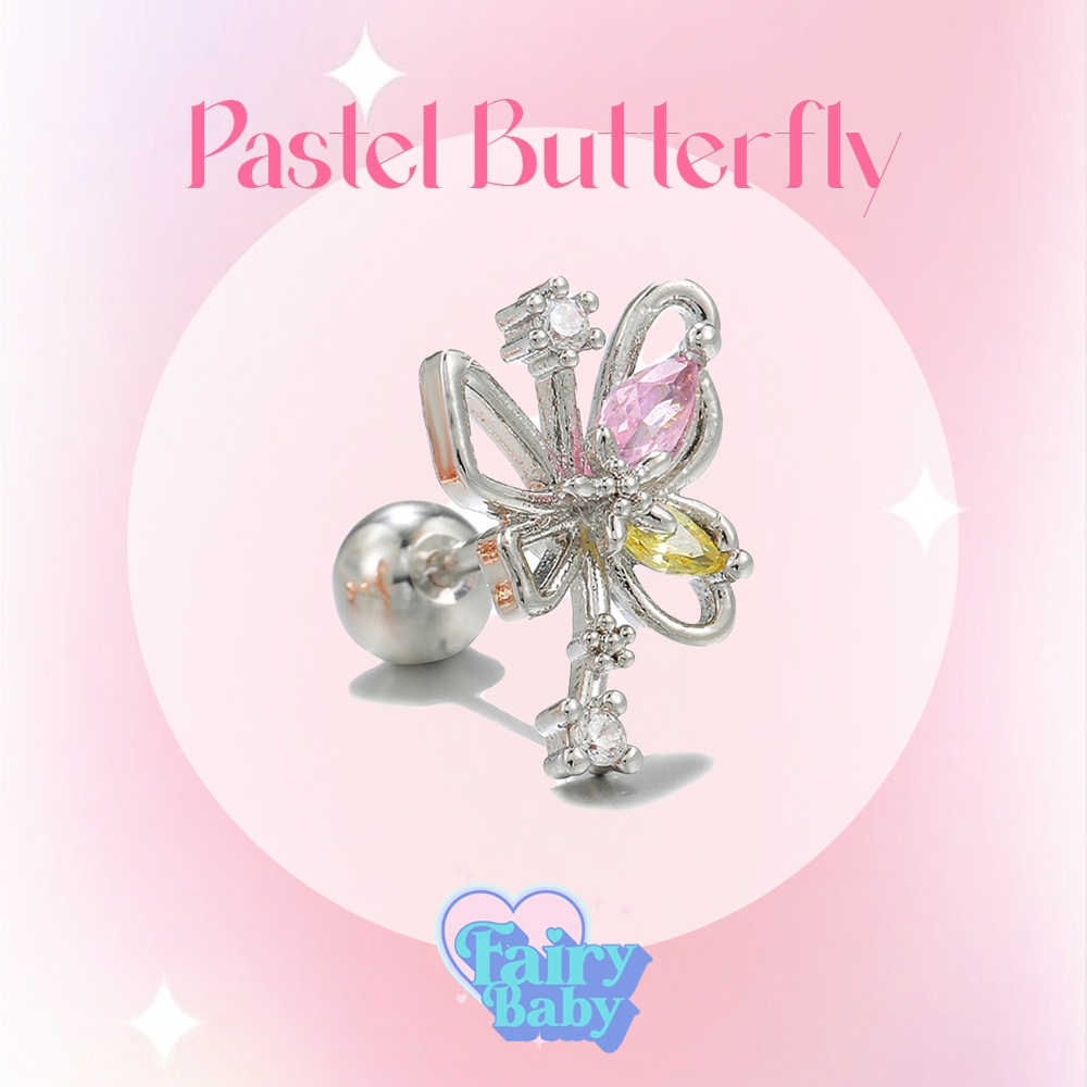 Fairybaby จิว Pastel Butterfly (1 ชิ้น) จิว ผีเสื้อ ตกเเต่งเพชร สวยงาม (J1-123)