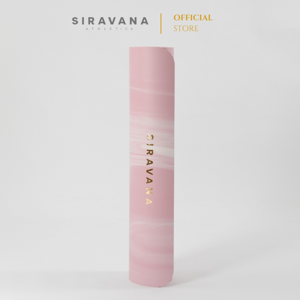 SIRAVANA เสื่อโยคะยางพารา รุ่น Macaroon Blush Pink 6mm Premium Quality Natural Rubber Yoga Mat
