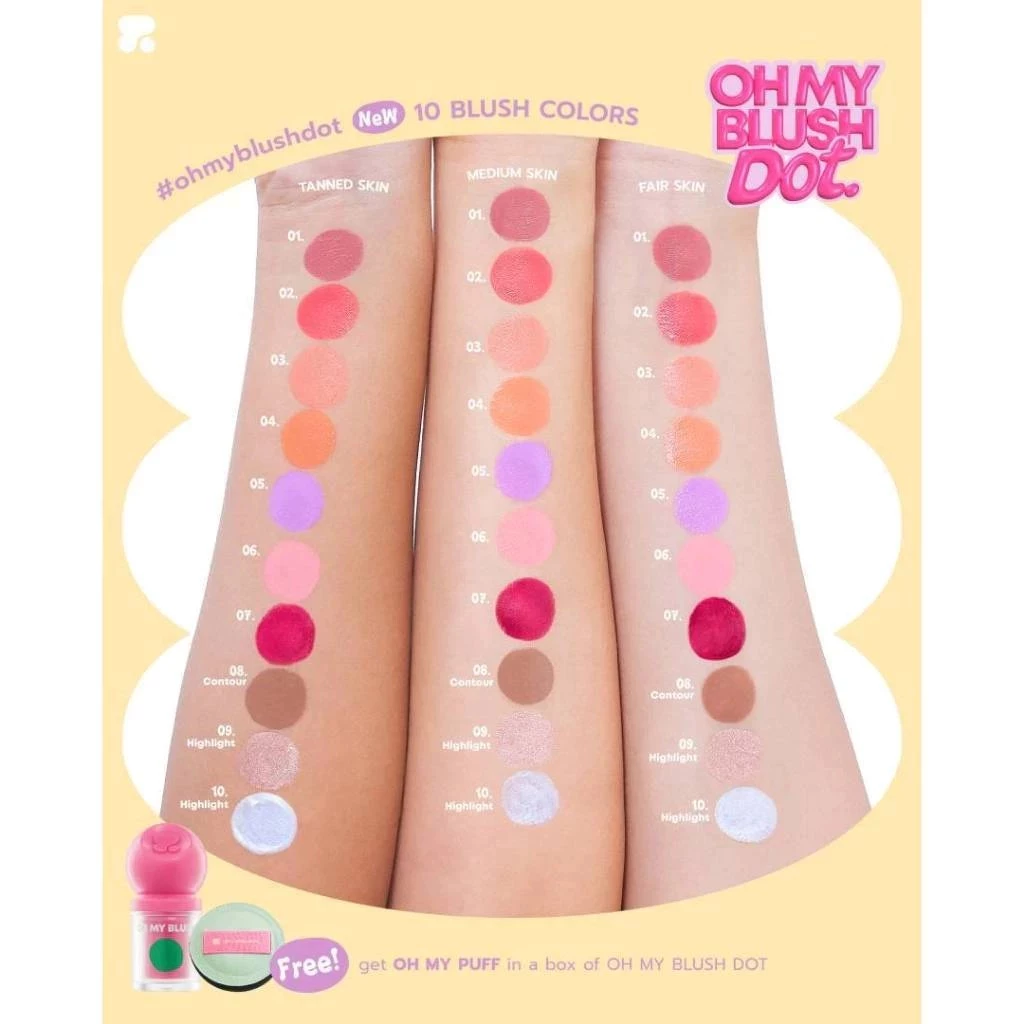 2P Oh My Blush Dot 3g บลัชหัวโต ติดทน 12ชม. กันน้ำ กันเหงื่อ thumbnail 7