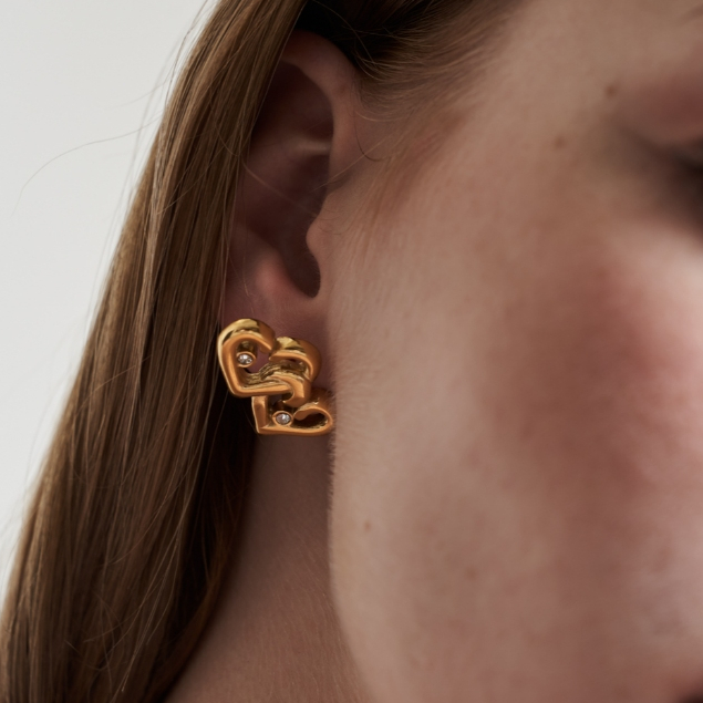 gemin. | #gmncoupleheartgems earrings ต่างหูหัวใจคู่