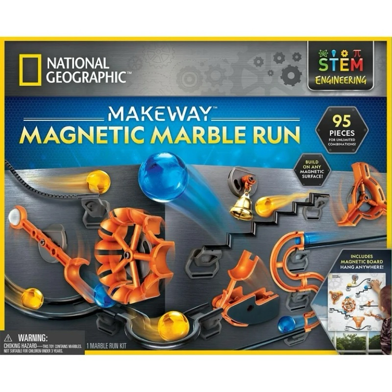 National Geographic Magnetic Marble Run with Metal Board 95 pcs