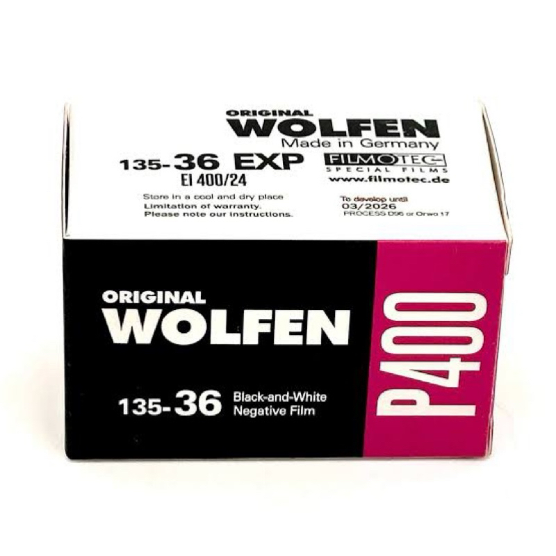 ฟิล์มขาวดำ WOLFEN P400  iso400 36exp 12/2027