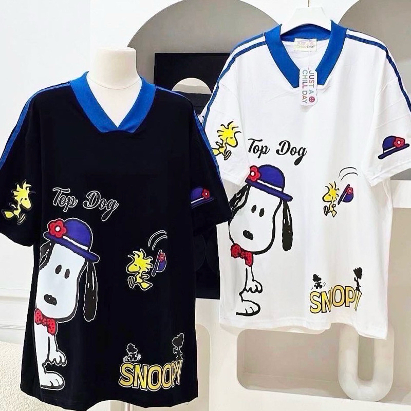 ◡̈ เสื้อป้ายJust คอวีสนูปใส่หมวก /อก44“