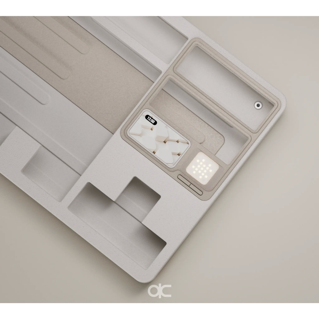 QK80 MK2 - Spray-coated Retro White WK, Alu, Tri-Mode Non-Flex Cut Hotswap (No RGB)