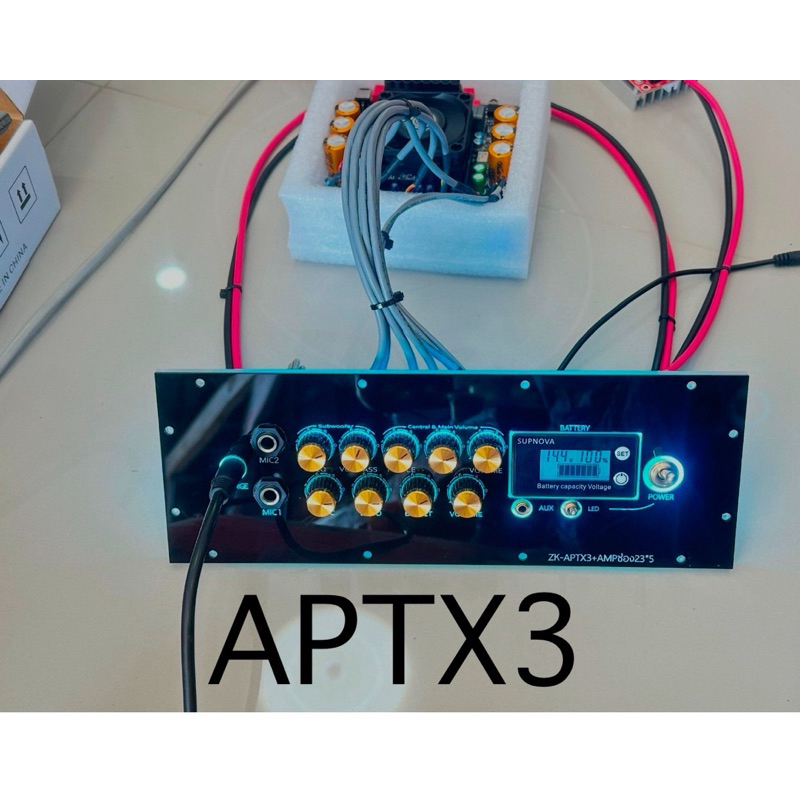 ชุดแผ่นเพลท APTX3 ย้าย รวมอุปกรณ์หน้าเพลทและแอมป์รวมต่อสายด้านหลังสามารถ เอาไปแบตเตอรี่และลำโพงใช้งา
