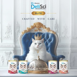 DeliSci Elite Salmon Sovereign Mousse อาหารเปียกแมว สูตรมูสเนื้อปลาแซลมอน 40g (1 กล่อง 12 ซอง)