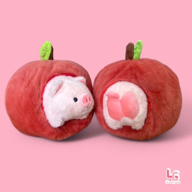 ตุ๊กตาหมูแอปเปิ้ล สินค้าพร้อมส่ง
