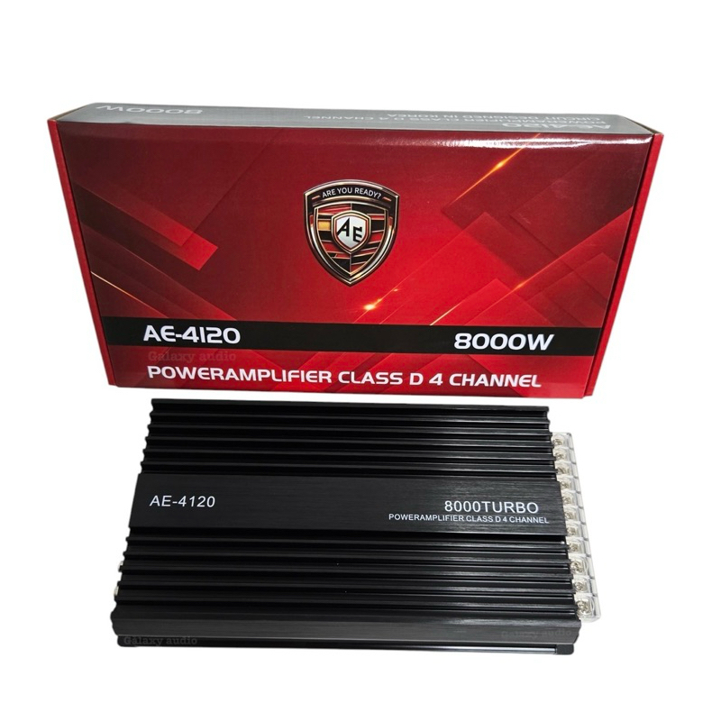 เพาเวอร์แอมป์ 💥 New 💥 พาวเวอร์แอมป์ คลาสดี4CH รุ่น AE-4120 กำลังขับ 8000W ไม่ร้อน ไม่ตัด class-d4ch ขับกลางแหลม