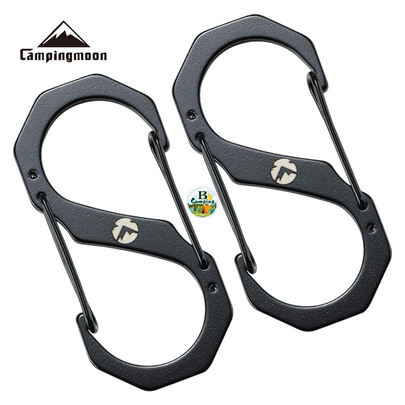 คาราไบเนอร์ Campingmoon SS-7 | SS-5 ตะขอแขวน สีดำ สองขนาด แข็งแรง วัสดุแสตนเลส เกรดพรีเมี่ยม