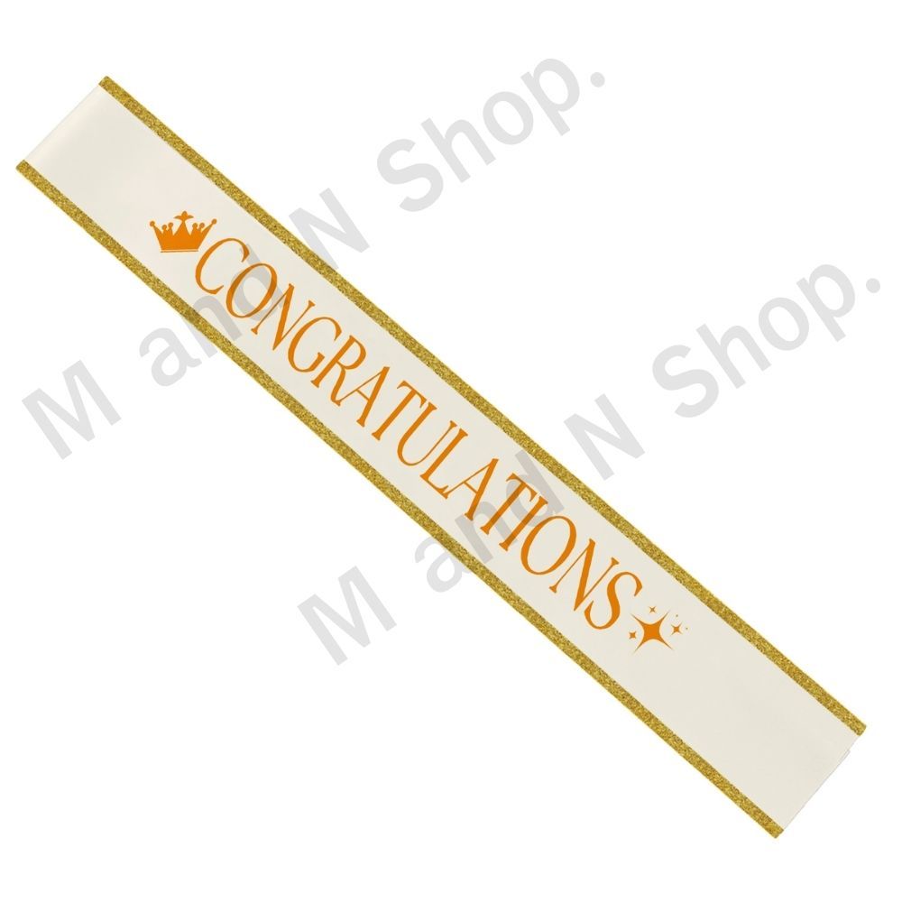 สายสะพายปัจฉิม สายสะพาย Congratulations ขอบทอง - 4