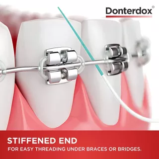 ไหมขัดฟันปลายแข็งสำหรับคนจัดฟัน - Donterdox รุ่น OrthoThread [จำนวน 50 เส้น] - ปลายแข็งสำหรับสอดใต้เหล็กจัดฟัน