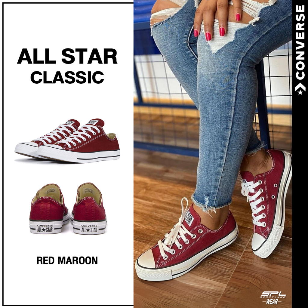 Converse Collection รองเท้าผ้าใบ รองเท้าแฟชั่น UX Chuck All Star OX M9691CS1MA(สีเลือดหมู) / 1U647S1