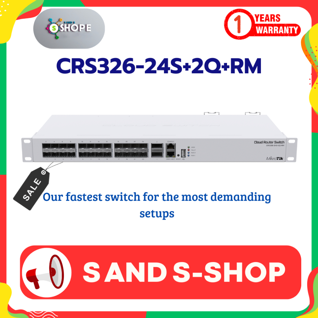 Mikrotik CRS326-24S+2Q+RM⚡️ส่งไว⚡️รับประกัน 1 ปี⚡️ออกใบกำกับภาษีได้⚡️🔥สั่งซื้อได้เลย🔥