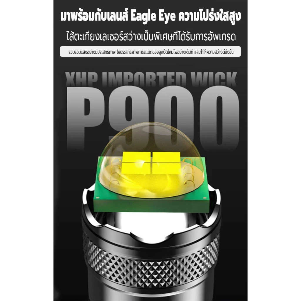 บซูมได้ ไฟฉายมือถือ ไฟฉายชาร์จได ไฟฉายเดินป่า ไฟฉาย led ชาร์จได้ ​ไฟฉายแบบชาร์จ ไฟฉายแรงสูงไกล น้ำโดนฝนได้ ไฟฉายแรงสูงไ - รูปที่ 6