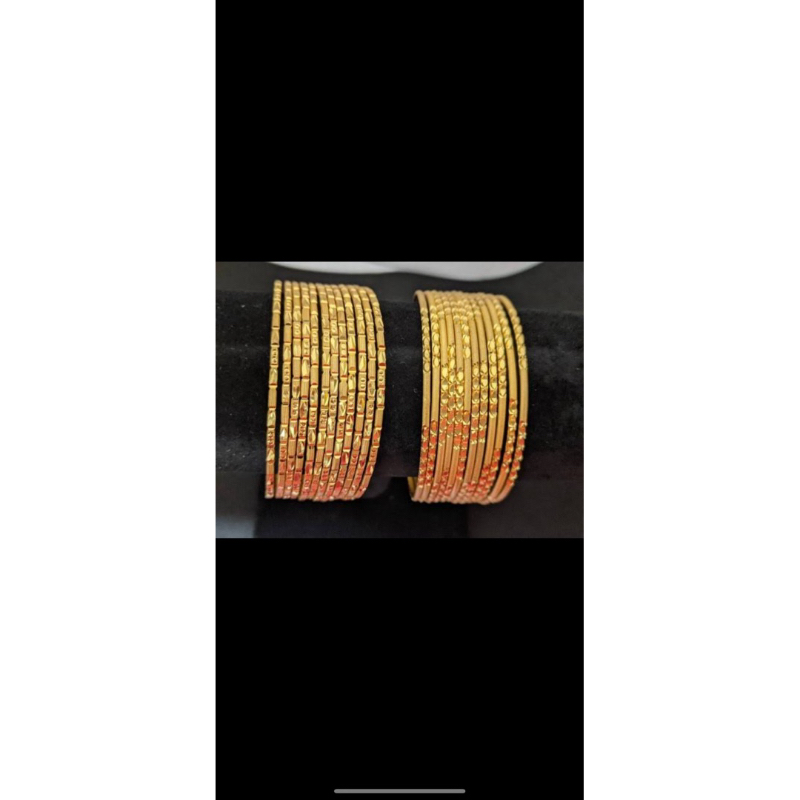 สร้อยข้อมืออินเดีย 6,4,8,12 ชิ้น มีหลายแบบ มีขนาด s,m,l พร้อมส่ง, Indian golden bangles,no change co