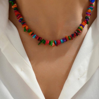 สร้อยคอหินสีรวมธรรมชาติหลากสีงานทะเลสวยๆ🌊🌊🐚