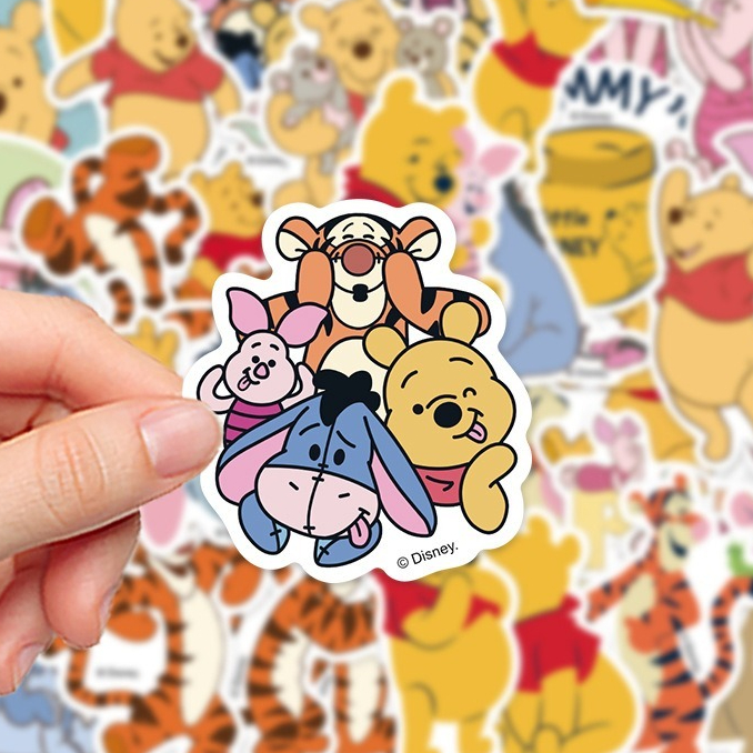 Winnie the Pooh วินนี่-เดอะ-พูห์ วินนีเดอะพูห์ หมีพูห์ sticker สติกเกอร์กันน้ำ Disney 50ชิ้น