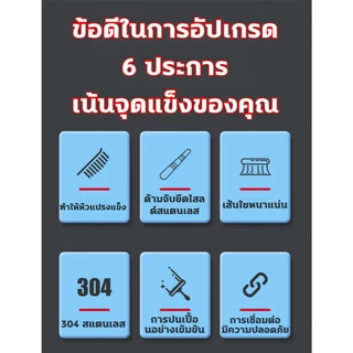 แปรงขัดพื้น แปรงลวดขัดพื้น แปรงลวดสเตนเลส ด้ามจับยาว ไม่ต้องก้ม ทนทาน สําหรับทําความสะอาดพื้น ในร่ม กลางแจ้ง แปรงลวดสเตน