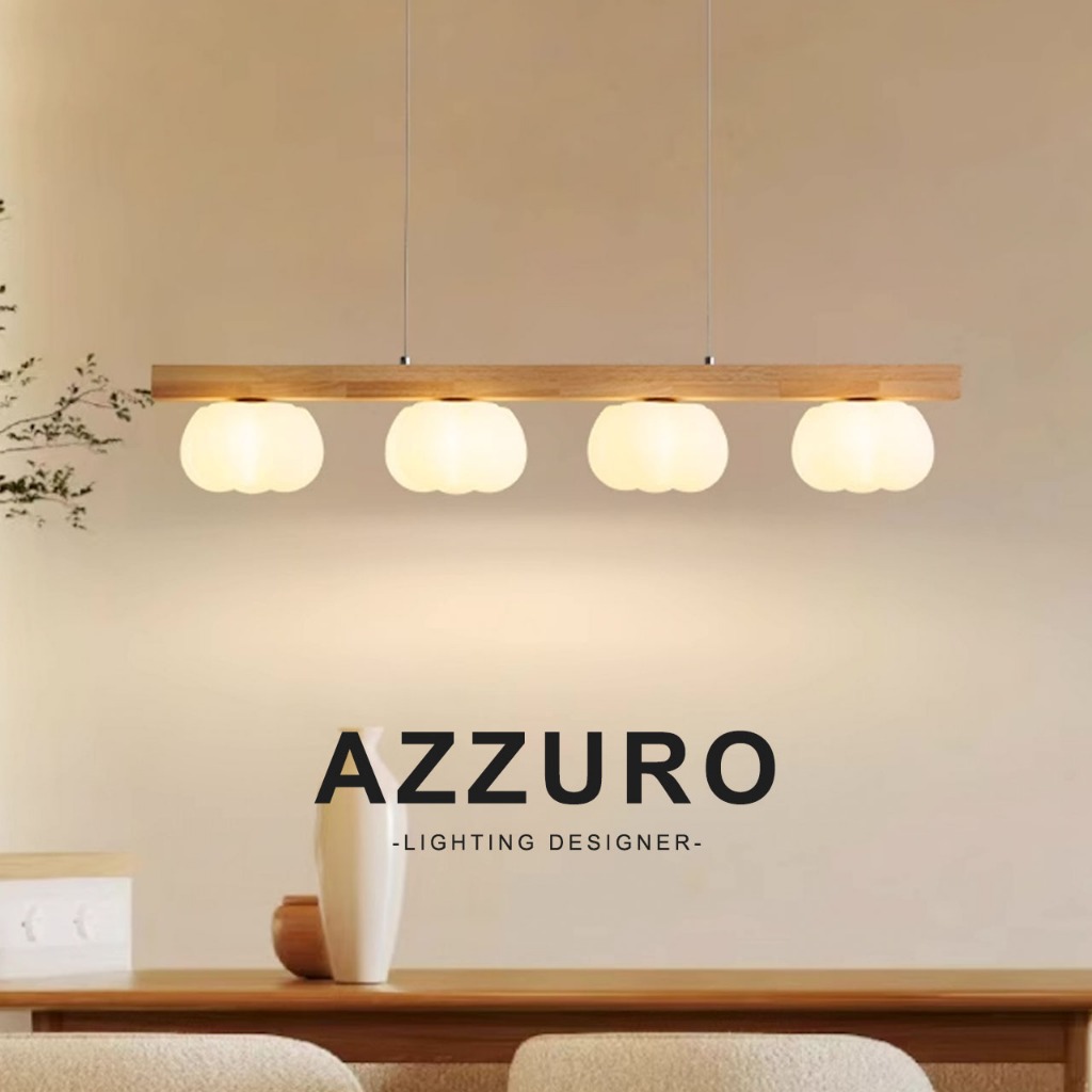 【AZZURO】โคมไฟระย้า โคมไฟ สำหรับโต๊ะอาหาร โคมไฟไม้สไตล์ญี่ปุ่น สำหรับตกแต่งอเนกประสงค์ โคมไฟตกแต่ง