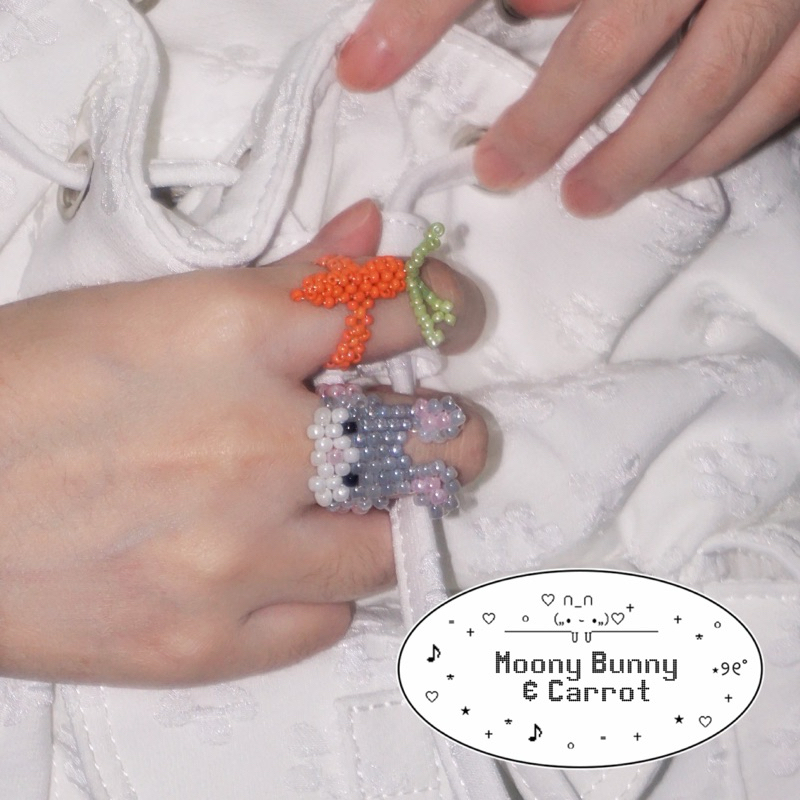 🐰✨Moony Bunny & Carrot🥕🌛(แหวนกระต่าย,แครอท🐇)