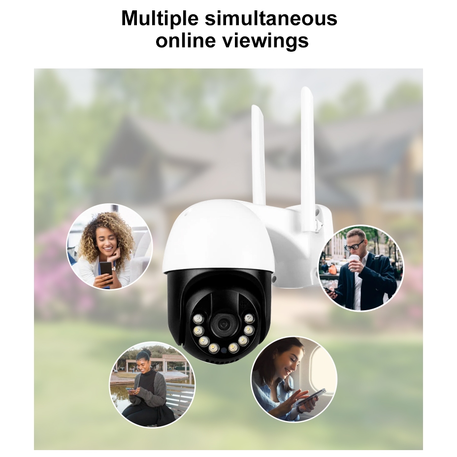 Eseecloud 5MP Wifi Camera กล้อง ในร่ม กลางแจ้ง มุมมองระยะไกล 8 LED ZOOM 10X