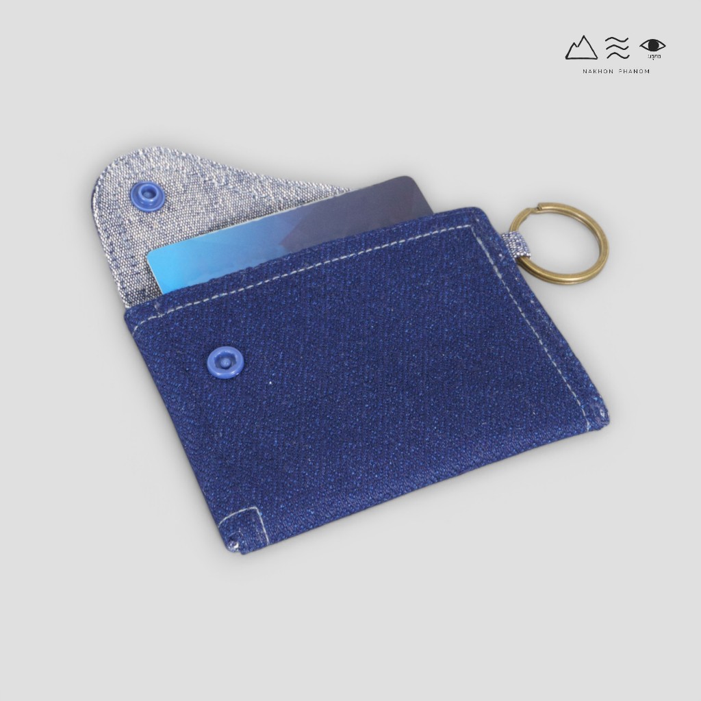 กระเป๋าใส่บัตรผ้าฝ้ายทอมือ คราม - รูปที่ 2
