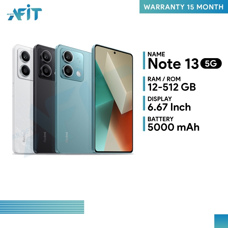Redmi Note 13 5G (12/512GB) หน้าจอ 120Hz กล้องหลัง 108MP แบตเตอรี่ 5,000 mAh ประกันศูนย์ไทย 15 เดือน