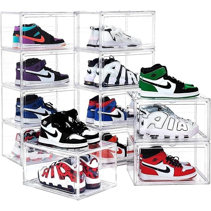 วัสดุแบบอะคริลิคใส tower shoe box ออกแบบฝาหน้าแม่เหล็ก เก็บวางรองเท้า กล่องวางรองเท้าโปร่งใส ตู้วางรองเท้ากล่องรองเท้า