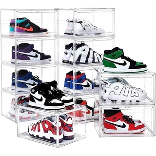 วัสดุแบบอะคริลิคใส tower shoe box ออกแบบฝาหน้าแม่เหล็ก เก็บวางรองเท้า กล่องวางรองเท้าโปร่งใส ตู้วางรองเท้ากล่องรองเท้า